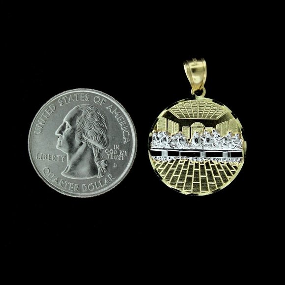 10K Real Gold Rope Chain and Last Supper Pendant Set - Picture 3 of 8